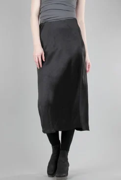 Outlet Evie Lou Bias-Cut Sateen Skirt, Black
