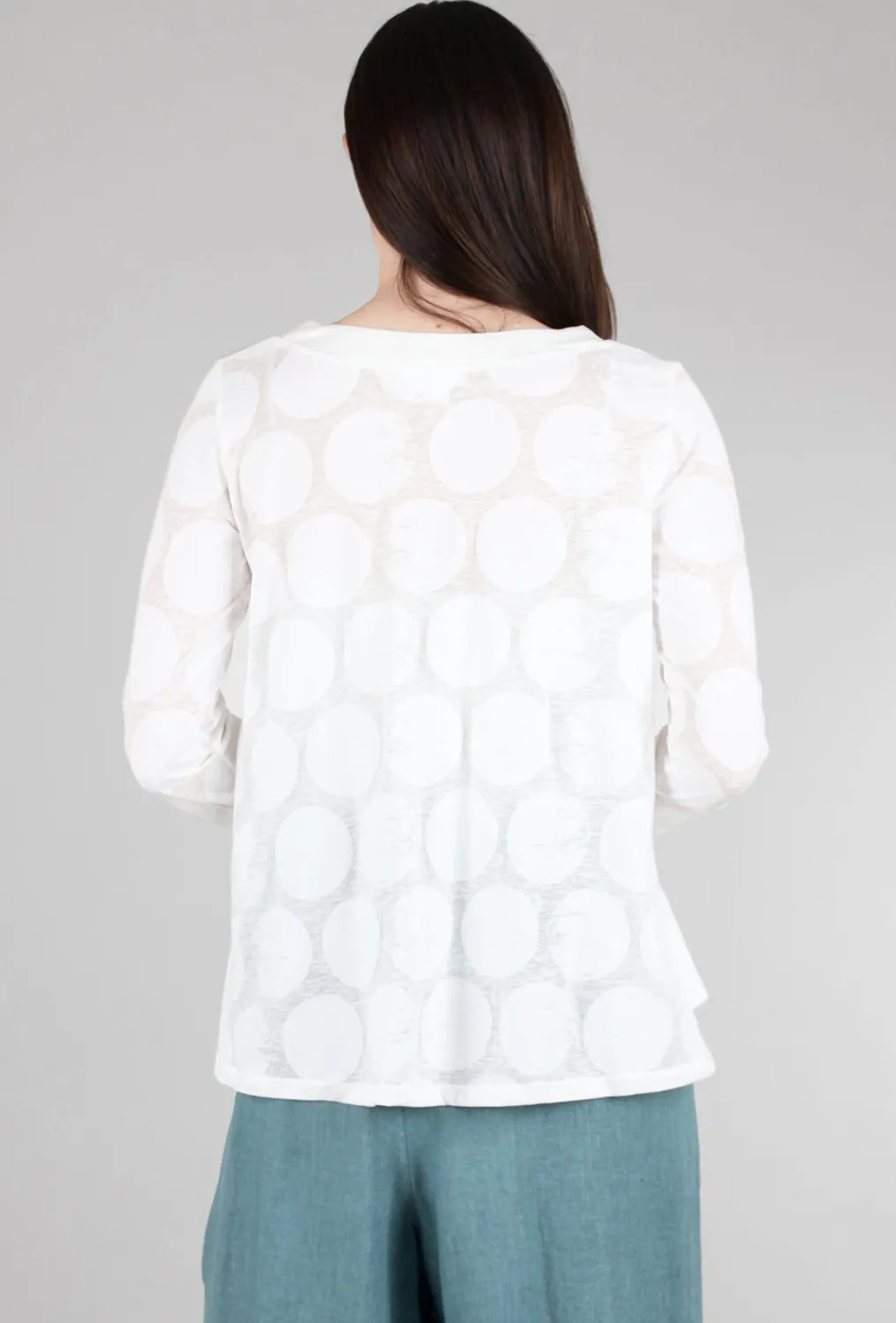 Store Evie Lou Burnout Dot Short Cardie, White