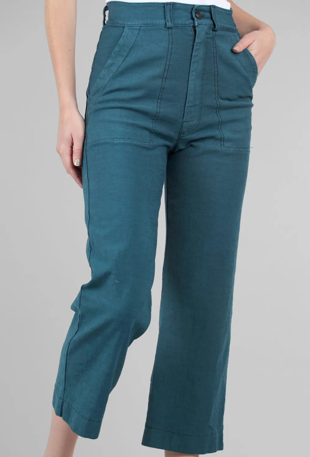 Discount Evie Lou Denim Boiler Pant, Peacock
