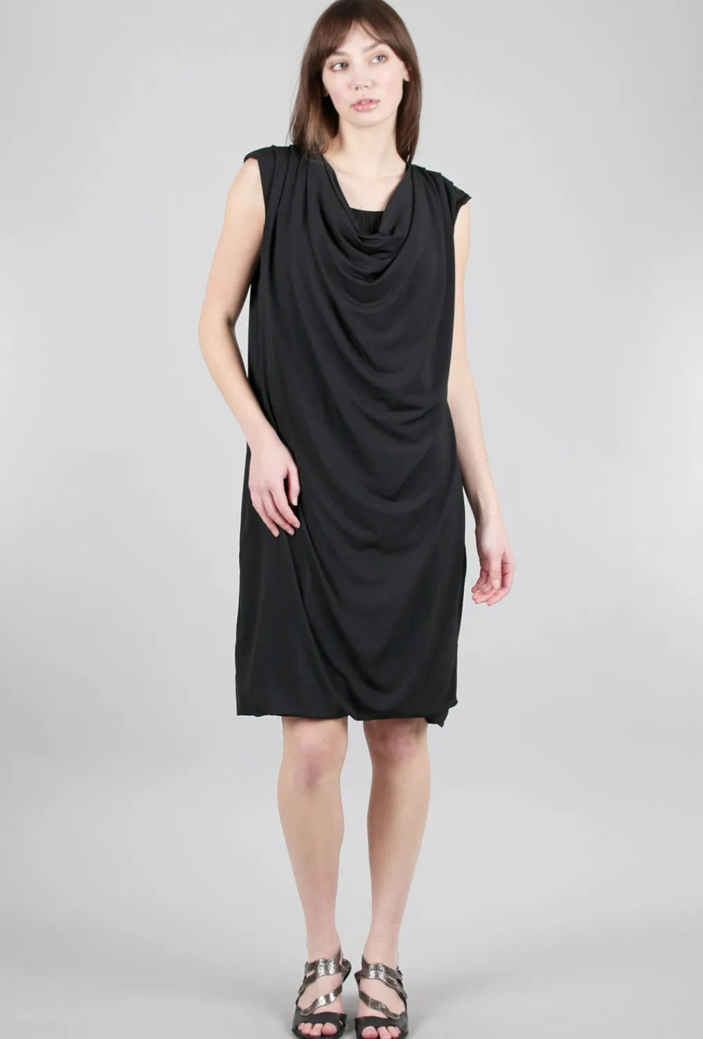 Store Evie Lou Drape Dress, Black