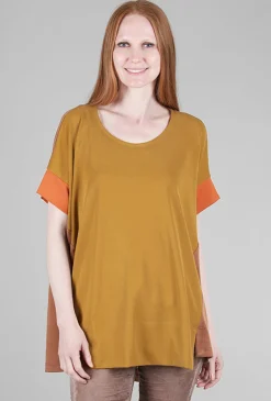Clearance Evie Lou Inset Swing Colorblock Top, Flame