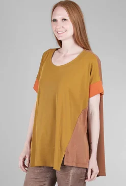 Clearance Evie Lou Inset Swing Colorblock Top, Flame