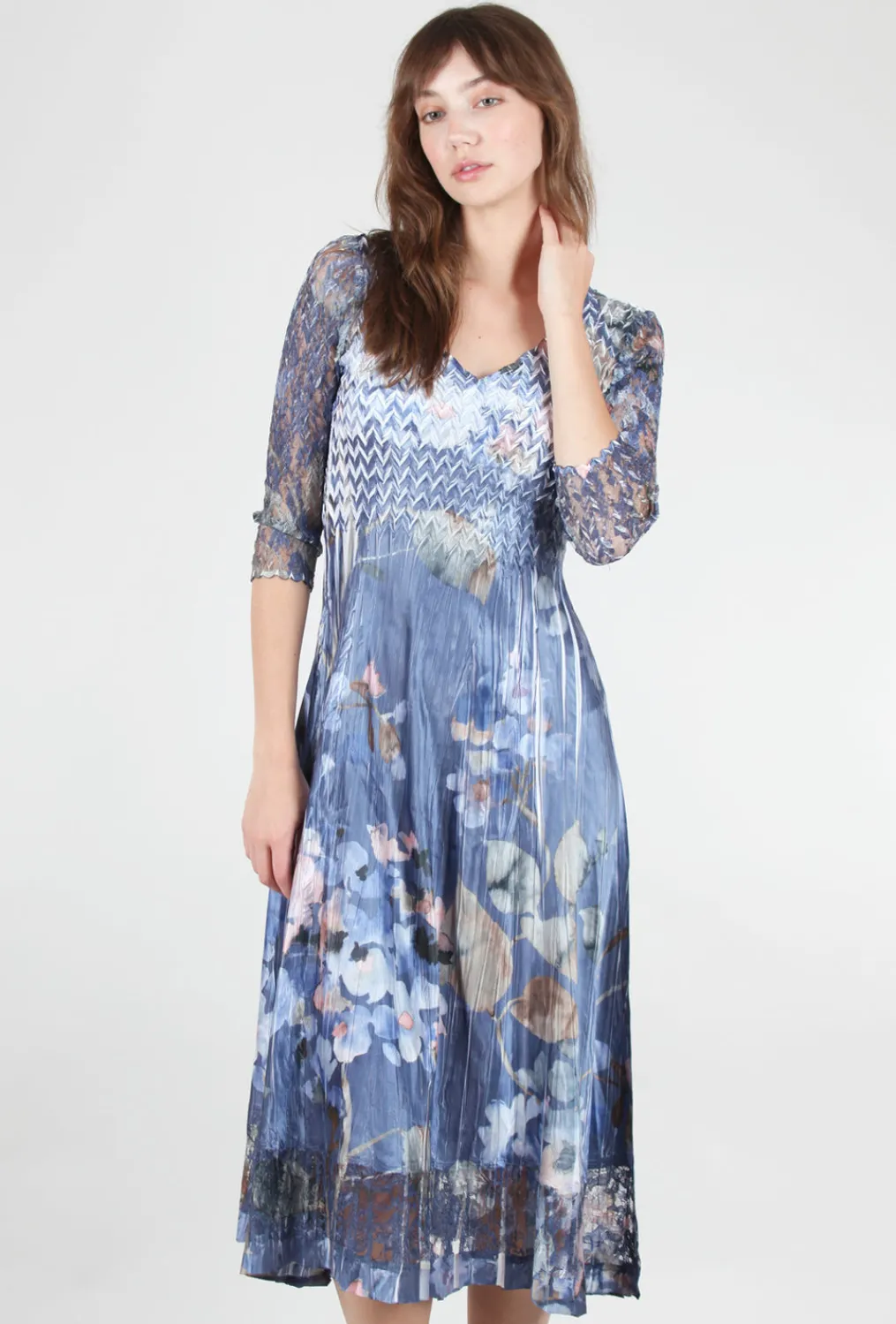 Discount Evie Lou Lace Sleeve Watercolor Dress, Blossom