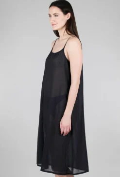 New Evie Lou Longer Cotton Slip, Black