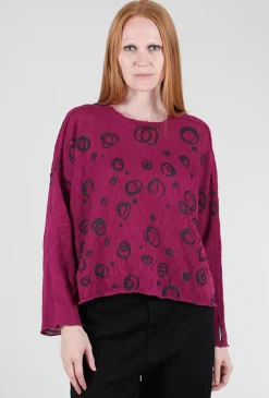 Discount Evie Lou Nelson Sweater, Berry/Circles