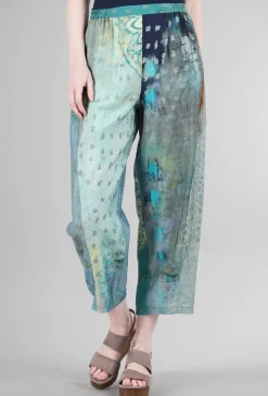 Cheap Evie Lou 3P Airy Print Pant, Sage/Blue