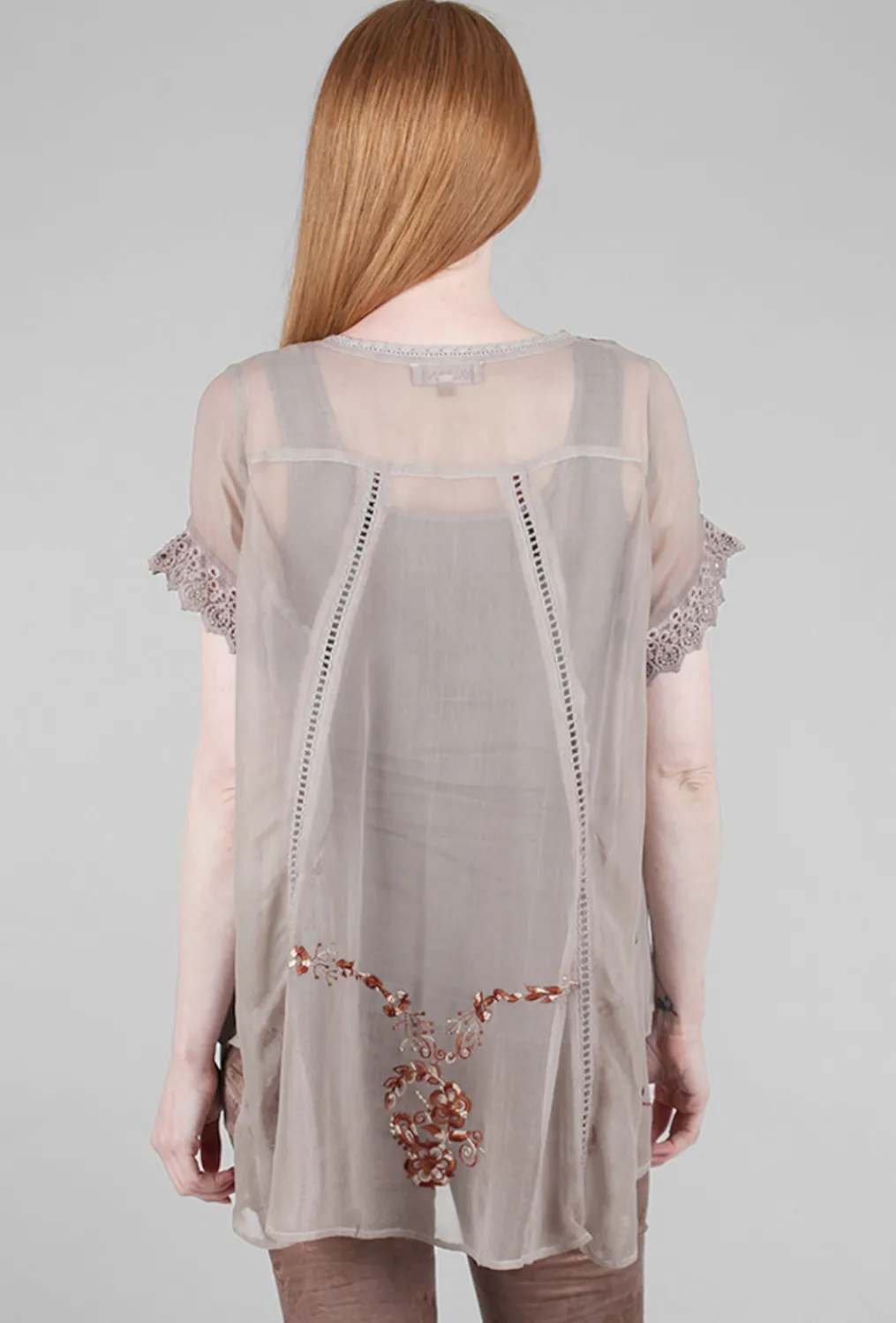 Store Evie Lou Scrolls Chiffon Blouse, Desert Taupe