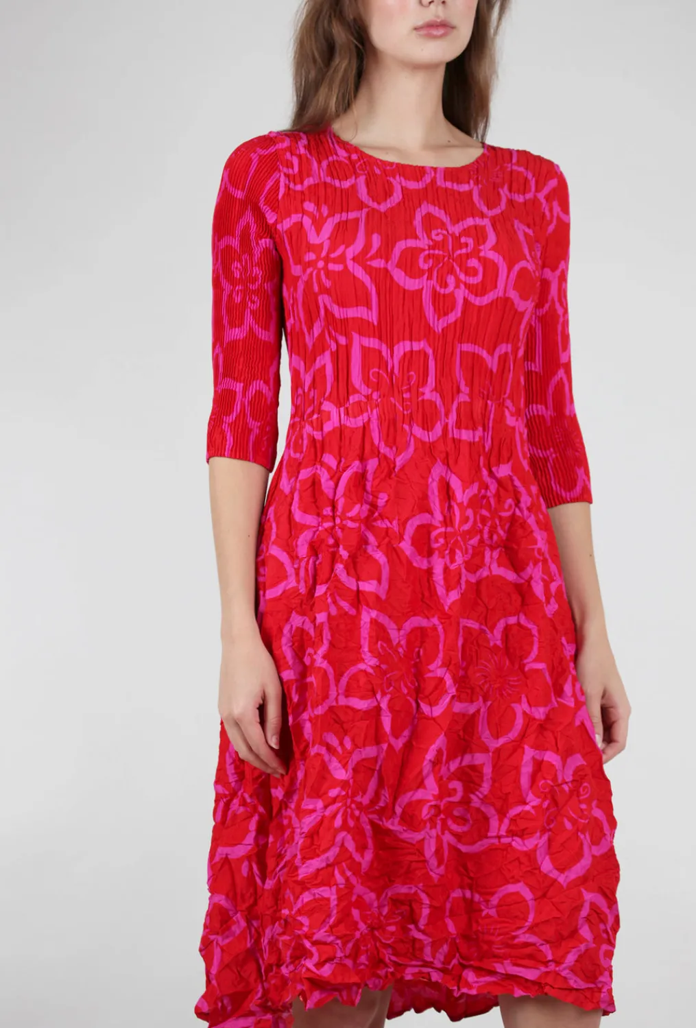 Discount Evie Lou 3/4-Sleeve Smash Pocket Dress, Pink Spectro