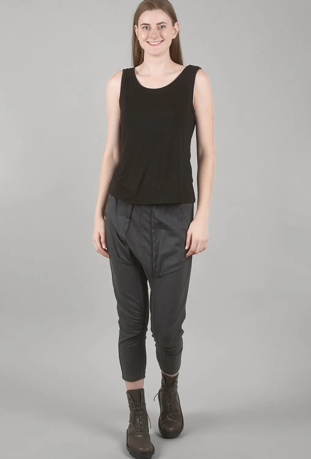 Best Evie Lou Smooth Jersey Basic Tank, Black