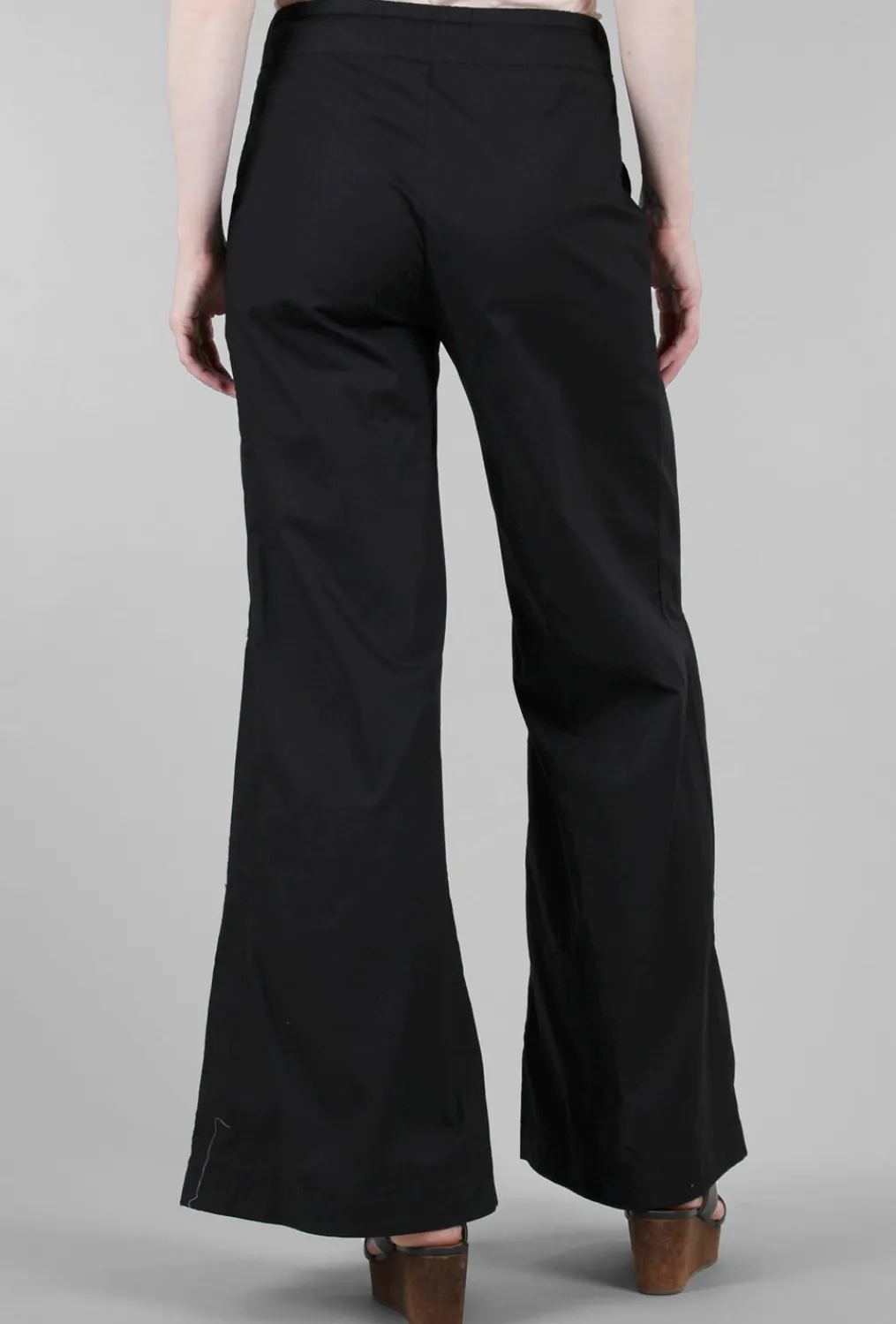 Clearance Evie Lou Terraced Wide Pant, Black