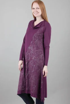 Store Evie Lou Tonal Print Dress, Aubergine
