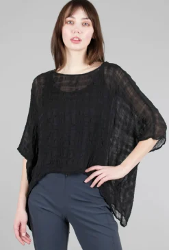 Flash Sale Evie Lou Airy Silk Claire Top, Black