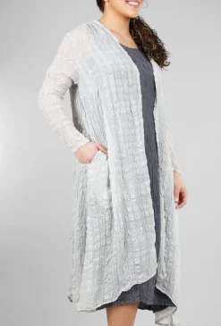 Clearance Evie Lou Airy Silk Pucker Duster, Cement