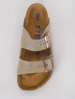Store Evie Lou Arizona Soft Bed Sandal, Taupe Suede