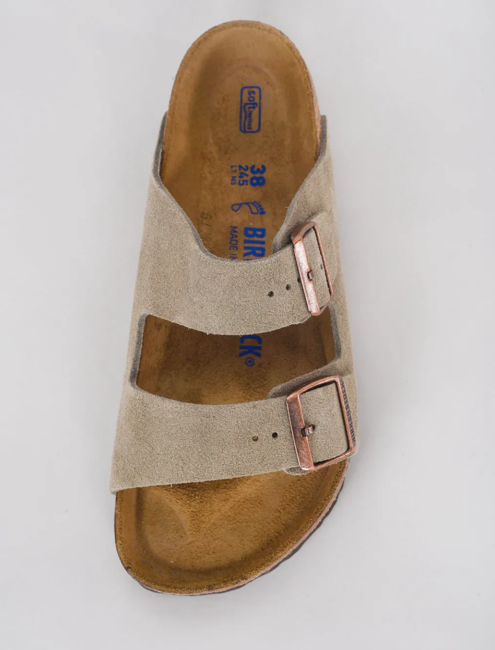 Store Evie Lou Arizona Soft Bed Sandal, Taupe Suede