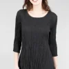 Flash Sale Evie Lou Artful Crinkle Blouse, Black