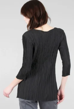 Flash Sale Evie Lou Artful Crinkle Blouse, Black
