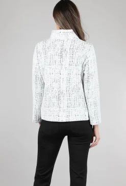 Sale Evie Lou Asym Hem Zip Blazer, Cream