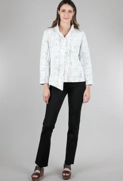 Sale Evie Lou Asym Hem Zip Blazer, Cream