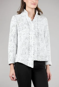 Sale Evie Lou Asym Hem Zip Blazer, Cream
