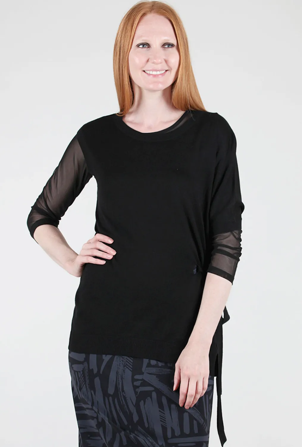 Outlet Evie Lou Asym Tie-Detail Sweater, Black