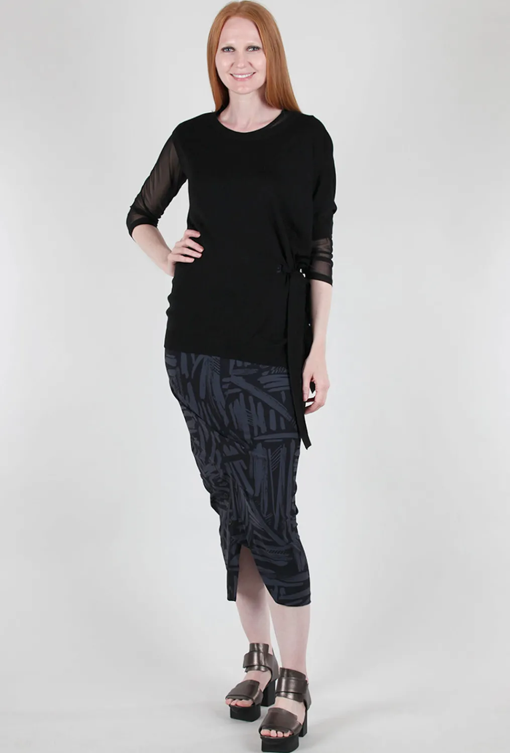 Outlet Evie Lou Asym Tie-Detail Sweater, Black