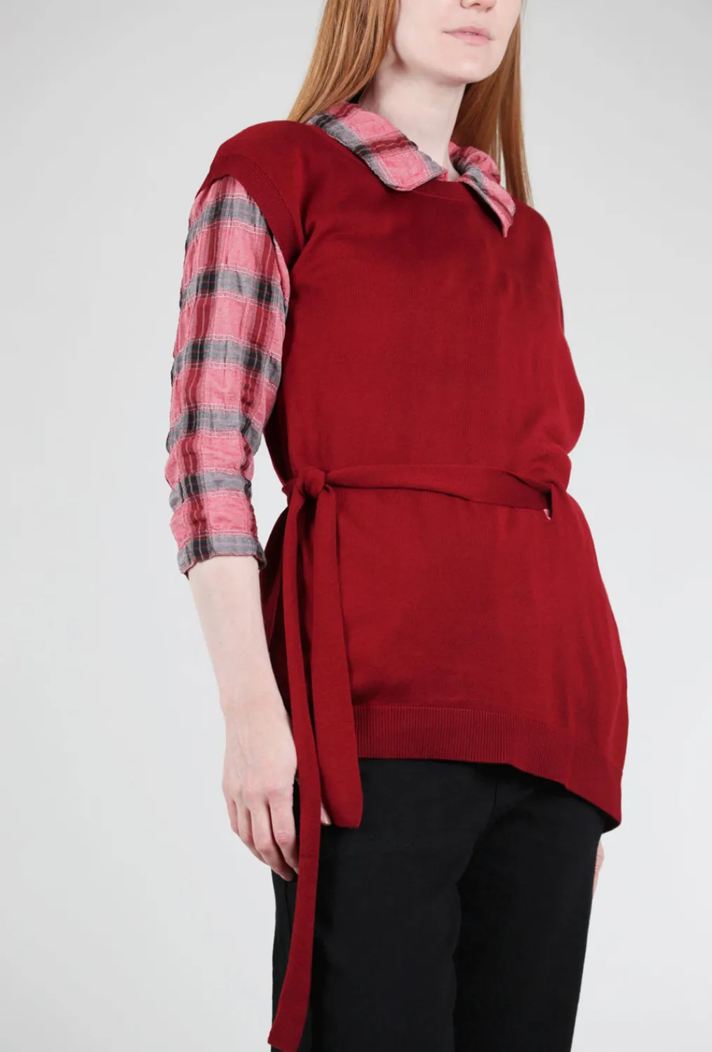 Sale Evie Lou Asym Tie-Detail Sweater, Red