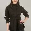 Discount Evie Lou Belted Zip Top, Black