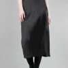 Outlet Evie Lou Bias-Cut Sateen Skirt, Black