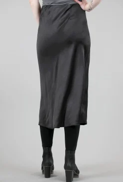 Outlet Evie Lou Bias-Cut Sateen Skirt, Black