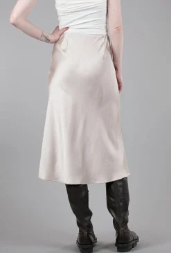 Outlet Evie Lou Bias-Cut Sateen Skirt, Champagne