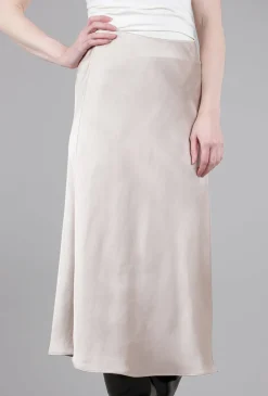 Outlet Evie Lou Bias-Cut Sateen Skirt, Champagne