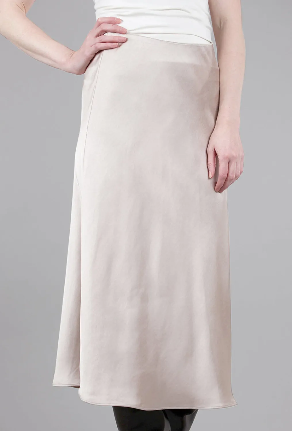 Outlet Evie Lou Bias-Cut Sateen Skirt, Champagne