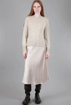 Outlet Evie Lou Bias-Cut Sateen Skirt, Champagne