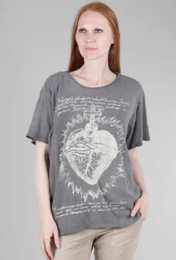 New Evie Lou Boyfriend Tee, Faithful Heart/Ozzy Gray
