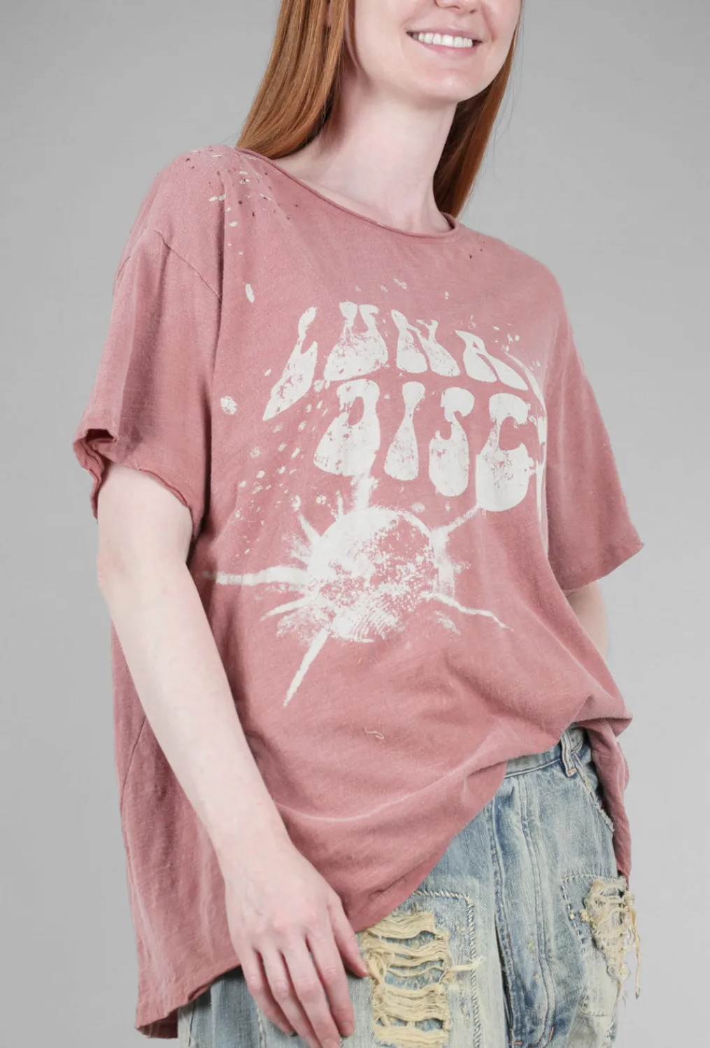 Store Evie Lou Boyfriend Tee, Lunar Disco/Bisou