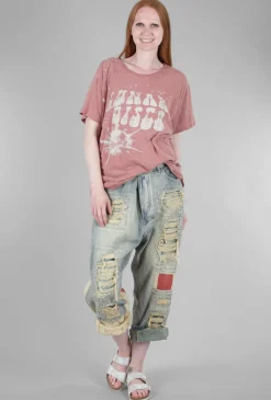 Store Evie Lou Boyfriend Tee, Lunar Disco/Bisou
