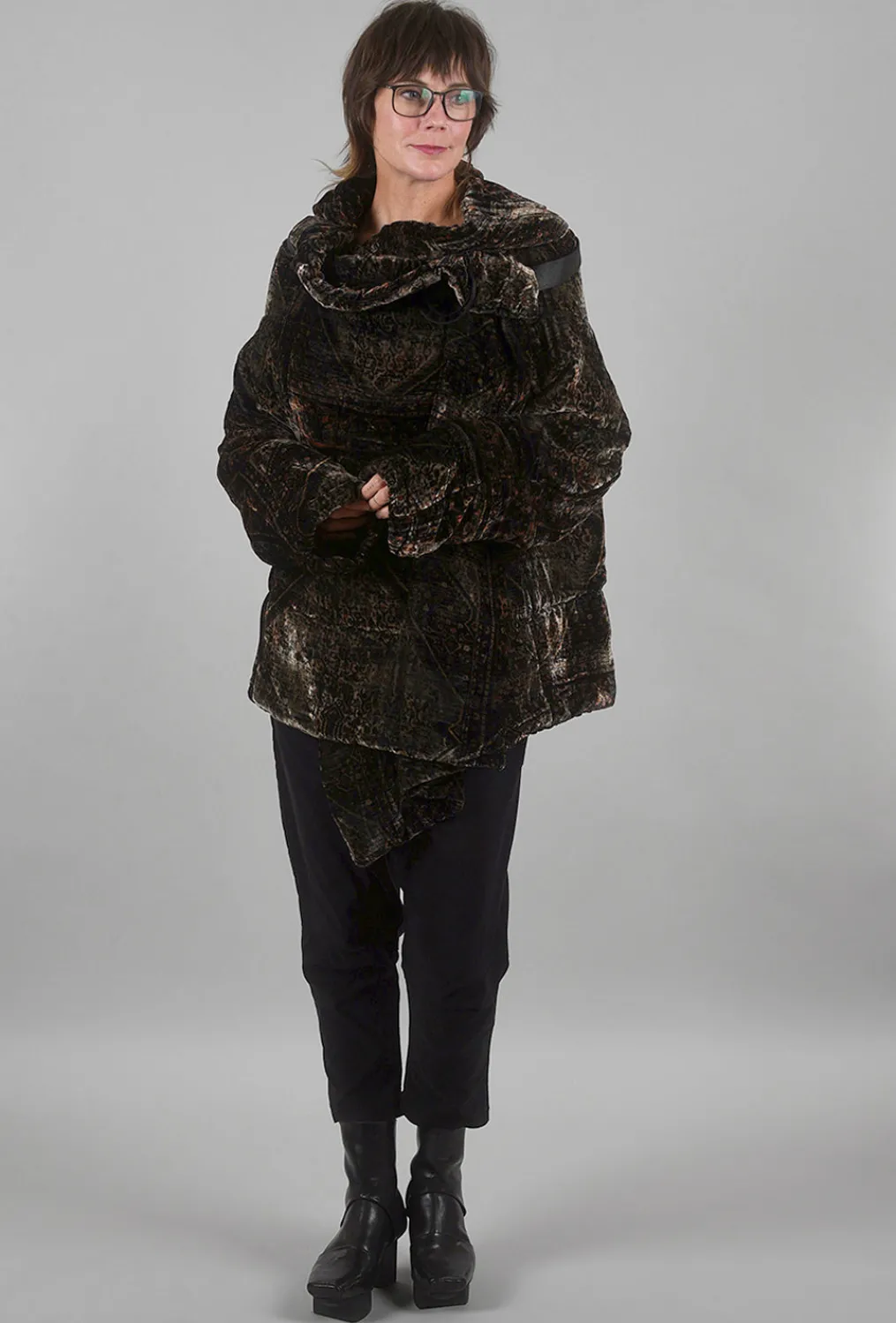 Best Evie Lou Brocade Kelim Puffer Jacket, Dark Rust