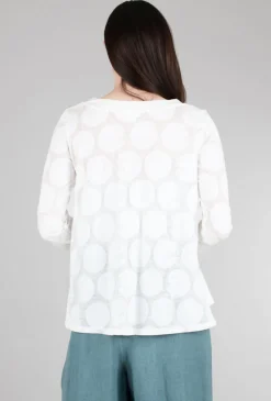 Store Evie Lou Burnout Dot Short Cardie, White