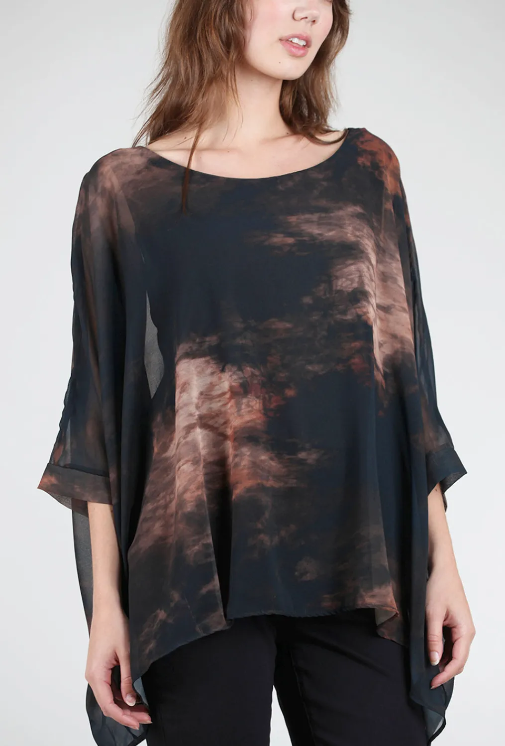 Sale Evie Lou Capri Poncho Top, Velvet/Earth