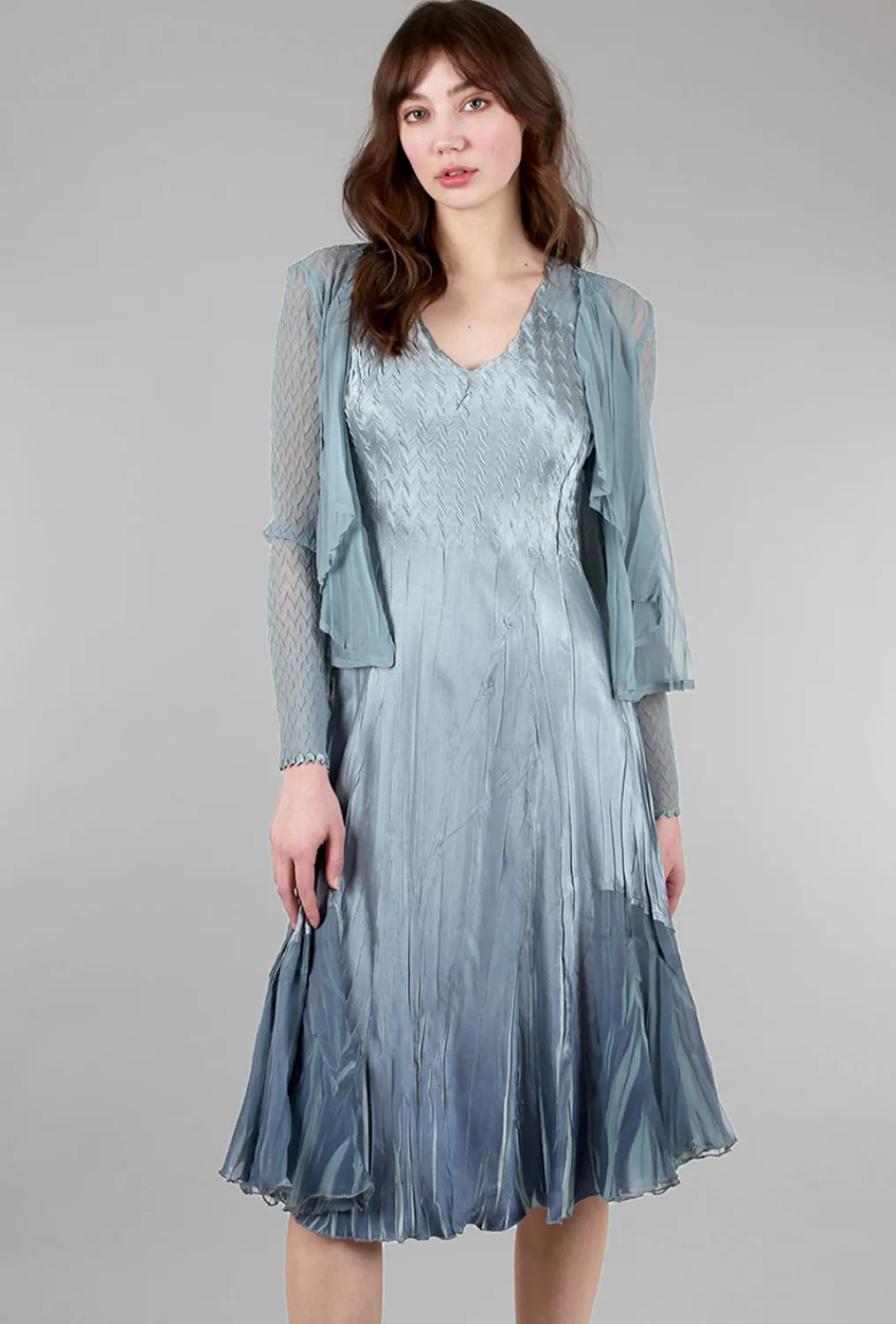 Fashion Evie Lou Carolyn Dress/Jacket Combo, Ocean Blue Ombre