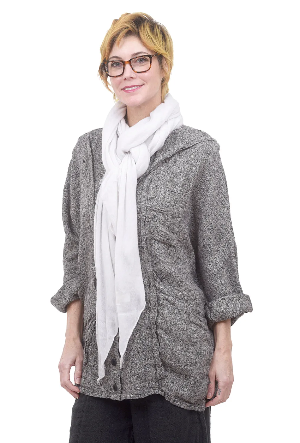 Cheap Evie Lou Cashmere Love Scarf, White Noise