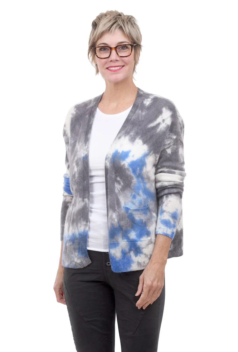 Cheap Evie Lou Cashmere Pocket Cardie, Blue