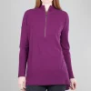 Online Evie Lou Cashmere Zip Mock Tunic, Black Cherry