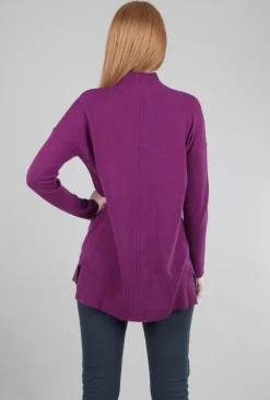 Online Evie Lou Cashmere Zip Mock Tunic, Black Cherry