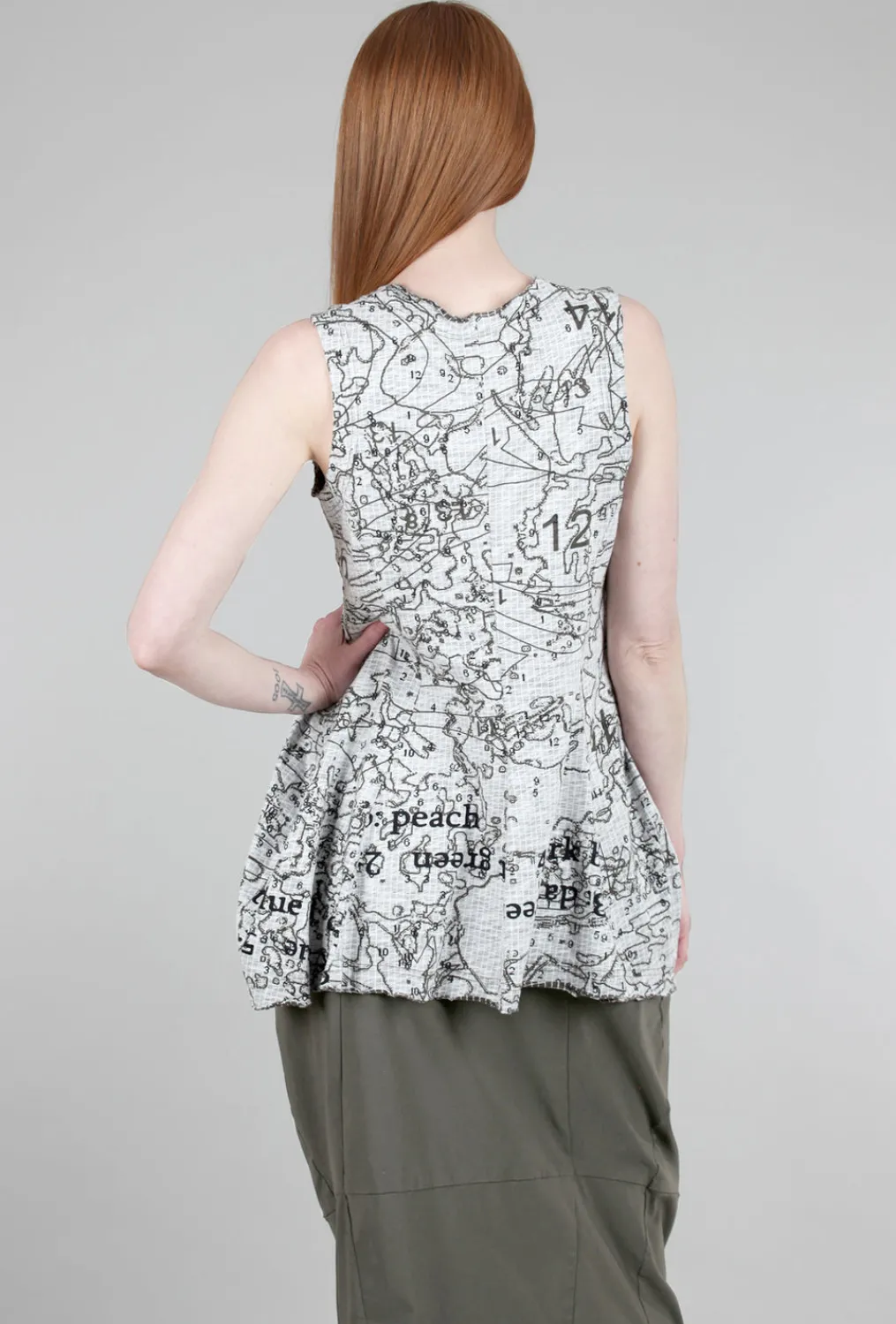 Discount Evie Lou Check Pbn Tank, Olive Print