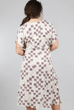 Store Evie Lou Checkered Sateen Midi Dress, Wisteria