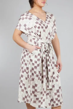 Store Evie Lou Checkered Sateen Midi Dress, Wisteria