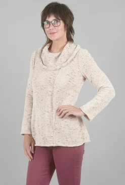 New Evie Lou Chenille Cowl Sweater, Stone