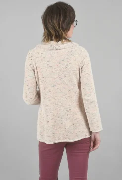 New Evie Lou Chenille Cowl Sweater, Stone